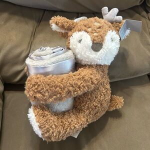 Moon and Stars Plush Deer with Blanket for All Ages, NEW!